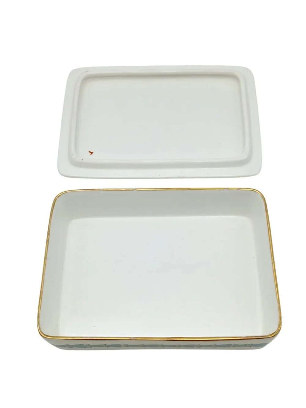 Wedgwood Appledore 3 Pc Cigarette Box Ashtray Set Bone China Gold Trim